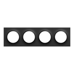 Odace Origine - plaque de finition 4 postes - couleur noir