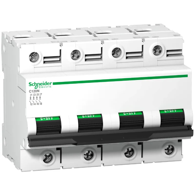 Acti 9 C120N Disjoncteur Modulaire 4P 100A Courbe C 10kA/10000A - A9N18375EU Schneider Electric