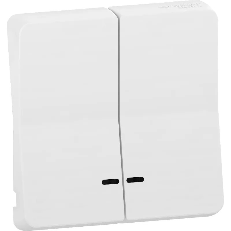 Mureva Styl - Enjoliveur 2 demi touche - IP55 - IK08 - blanc - MUR39205 Schneider Electric