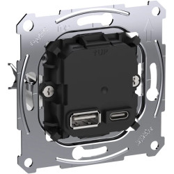 D-Life - prise chargeur USB double - C 45W + A 7,5W - méca seul - MTN4366-0120 Schneider Electric