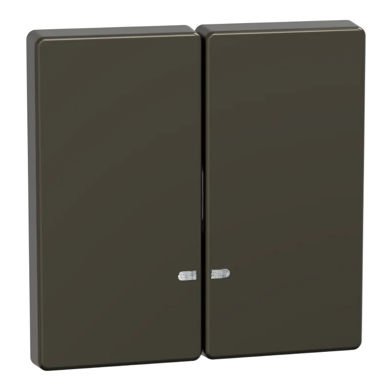 D-Life - enjoliveur pour commande double avec voyant - métal mocca - MEG3420-6052 Schneider Electric