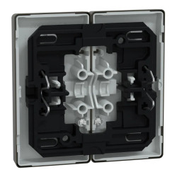 D-Life - enjoliveur pour commande double avec voyant - métal mocca - MEG3420-6052 Schneider Electric