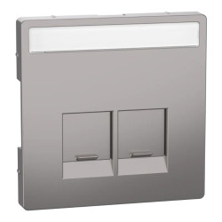 Enjo étiquette RJ45x2 nickel - MEG4574-6050 Schneider Electric