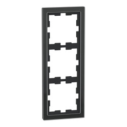D-Life - cadre de finition - verre - noir - 3 postes - MEG4030-6503 Schneider Electric