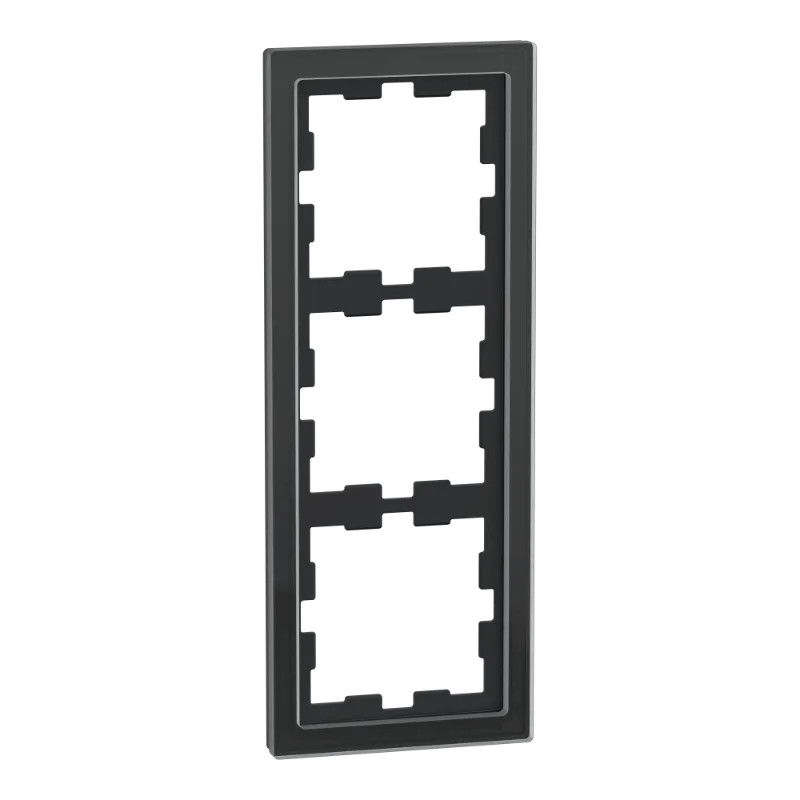 D-Life - cadre de finition - verre - noir - 3 postes - MEG4030-6503 Schneider Electric