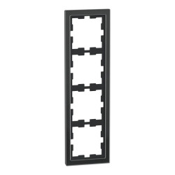 D-Life - cadre de finition - verre - noir - 4 postes - MEG4040-6503 Schneider Electric