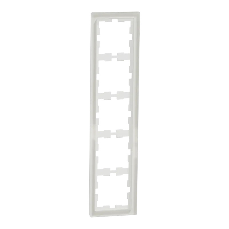 D-Life - cadre de finition - verre - blanc - 5 postes - MEG4050-6520 Schneider Electric