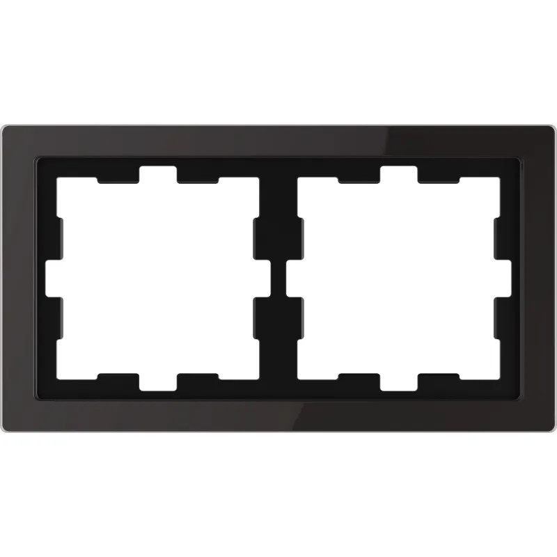 D-Life - cadre de finition - verre - noir - 2 postes - MTN4020-6503 Schneider Electric
