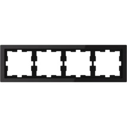 D-Life - cadre de finition - verre - noir - 4 postes - MTN4040-6503 Schneider Electric