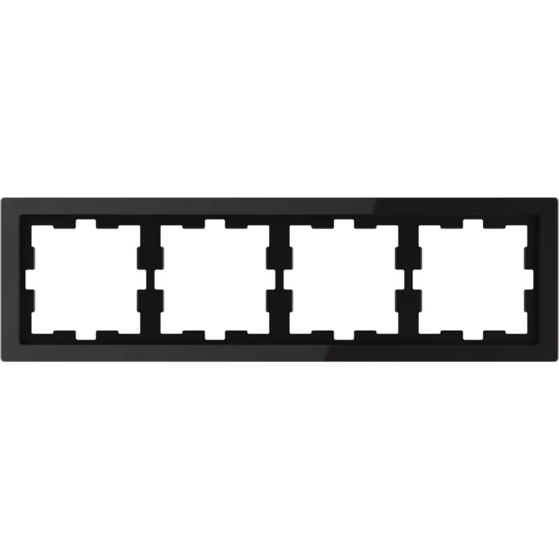 D-Life - cadre de finition - verre - noir - 4 postes - MTN4040-6503 Schneider Electric