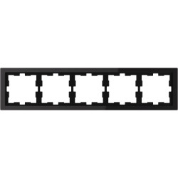 D-Life - cadre de finition - verre - noir - 5 postes - MTN4050-6503 Schneider Electric