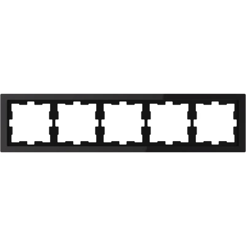 D-Life - cadre de finition - verre - noir - 5 postes - MTN4050-6503 Schneider Electric