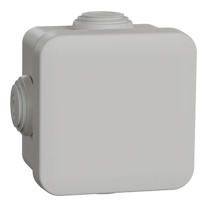Mureva Box, boite de dérivation IP55 + embouts 65x65x45, gris - ENN05002 Schneider Electric