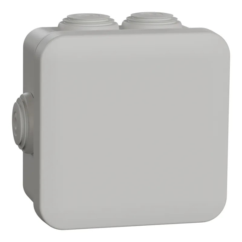 Mureva Box, boite de dérivation IP55 + embouts 80x80x45, gris - ENN05004 Schneider Electric