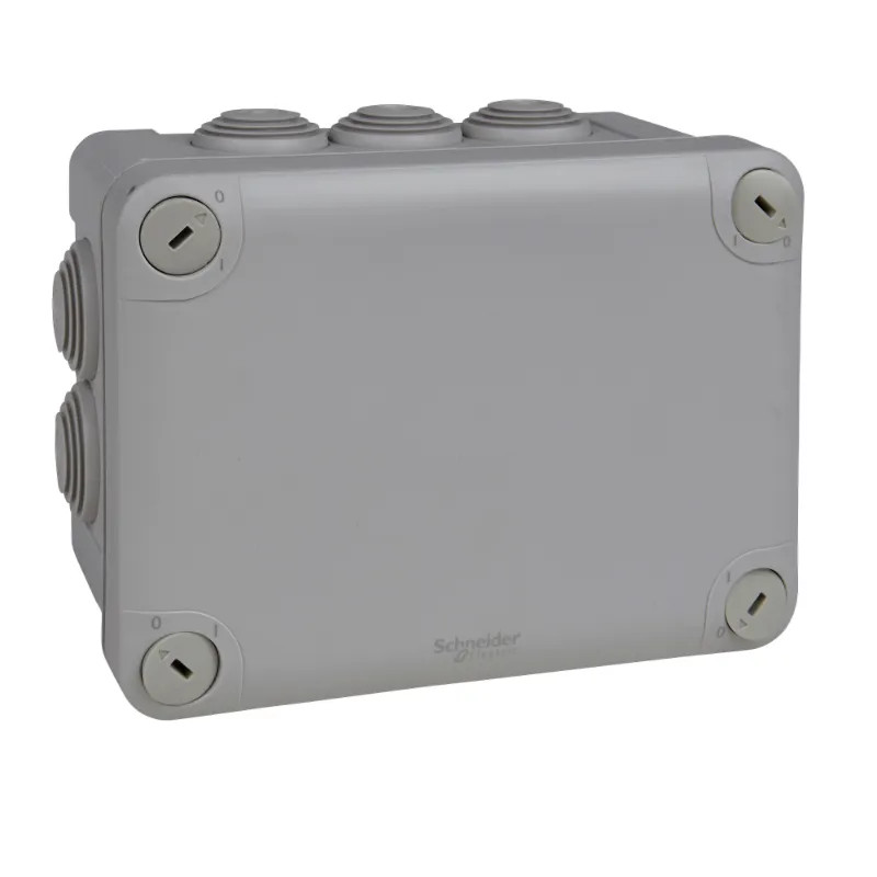 Mureva Box, boite de dérivation IP55 + embouts 150x105x80, gris - ENN05007 Schneider Electric