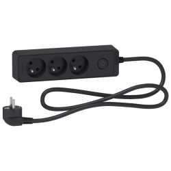 Odace - Rallonge multiprises 3 prises 2P+T - anthracite - 1,5m - ST9331B Schneider Electric