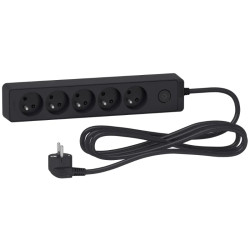 Odace - Rallonge multiprises 5 prises 2P+T - anthracite - 3m - ST9353B Schneider Electric