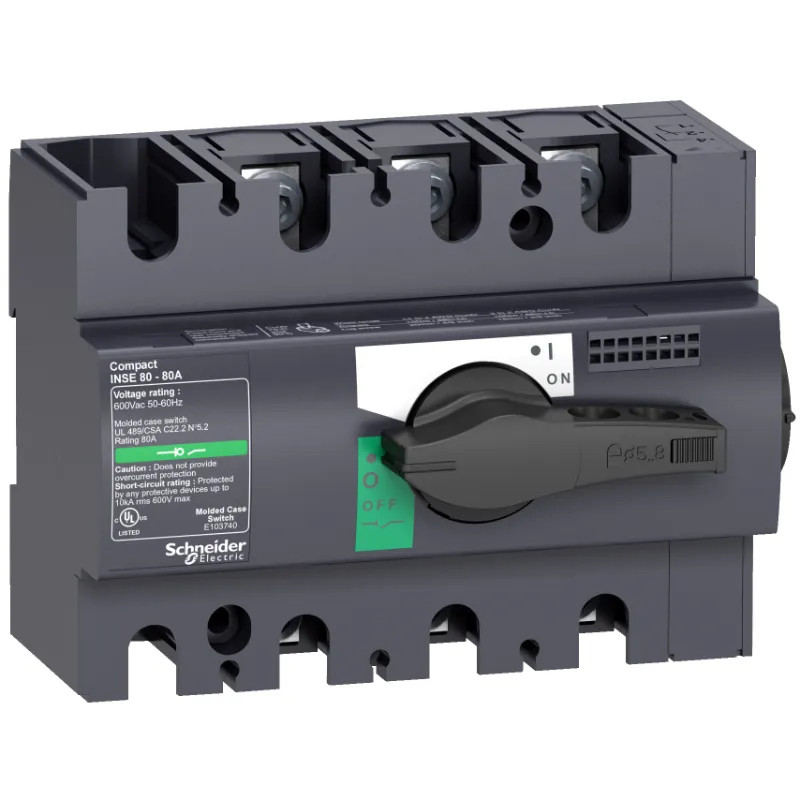 ComPacT INS - INSE norme UL - 80A - 3P - poignée noire - 28998 Schneider Electric