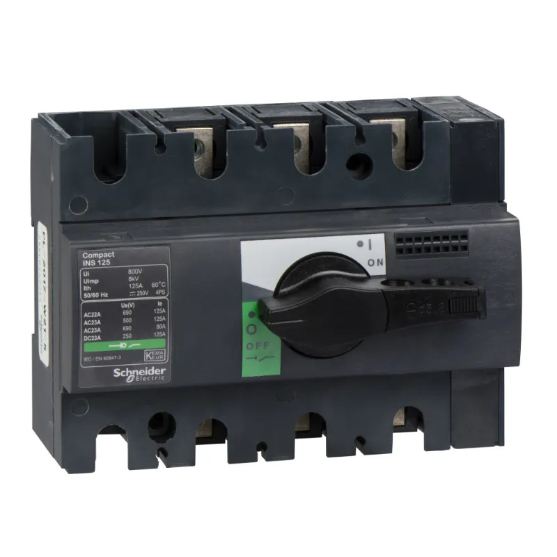 ComPacT INS - Interrupteur sectionneur - INS125 3P 125A - poignée noire - 28910 Schneider Electric