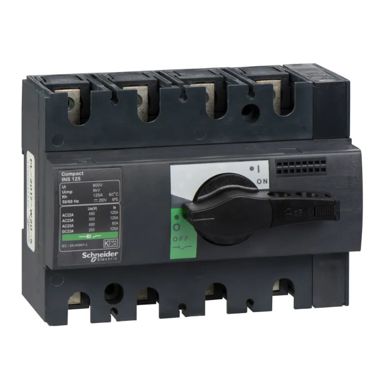 ComPacT INS - Interrupteur sectionneur - INS125 4P 125A - poignée noire - 28911 Schneider Electric