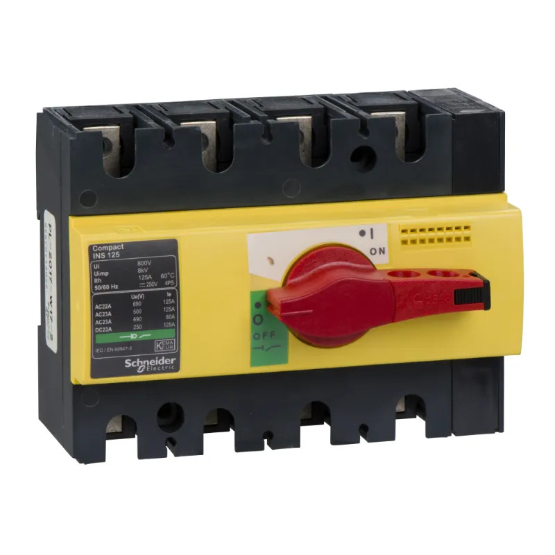 ComPacT INS - Interrupteur sectionneur - INS125 4P 125A - poignée rouge - 28927 Schneider Electric