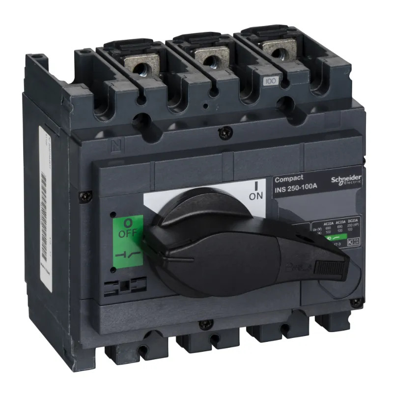 ComPacT INS - Interrupteur sectionneur - INS250 3P 100A - poignée noire - 31100 Schneider Electric