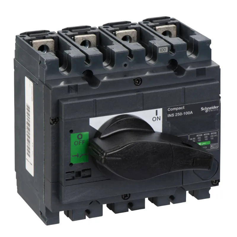 ComPacT INS - Interrupteur sectionneur - INS250 4P 100A - poignée noire - 31101 Schneider Electric