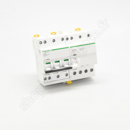 Circuit Breakers iDT40 / DT40  - A9DV3740 - Acti9 iDD40N - disjoncteur différentiel tête de groupe - 3P+N C 40A 10kA 30mA AC