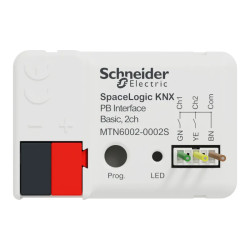 SpaceLogic KNX Interface Bouton Poussoir Basic, 2 canaux, Secure - MTN6002-0002S Schneider Electric