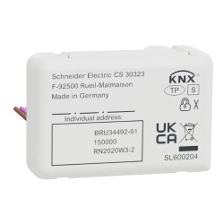 SpaceLogic KNX Interface Bouton Poussoir Basic, 4 canaux, Secure - MTN6002-0004S Schneider Electric