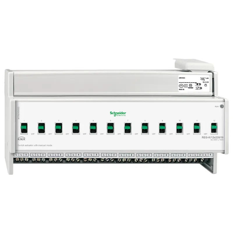 KNX - actionneur de commutation - 12x230V - 16A - à commande manuelle - MTN648493 Schneider Electric