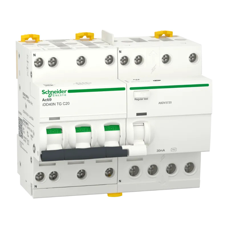 iDD40N TG 3PN C 20A 30mAC 10kA - A9DV3720 Schneider Electric