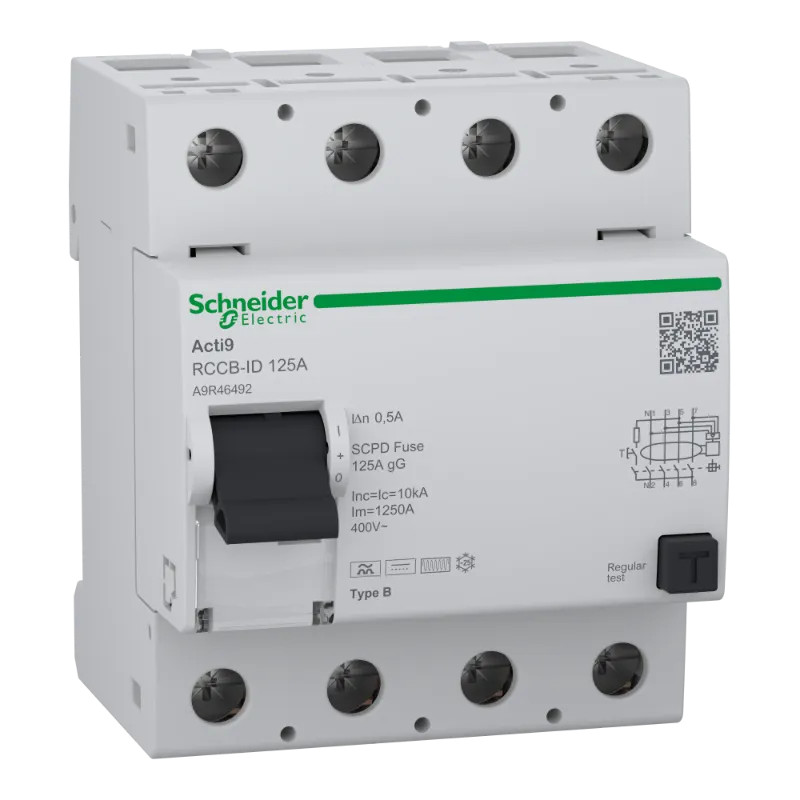 Acti9 RCCB-ID - interrupteur différentiel - 4P - 125A - Type B - 500mA - A9R46492 Schneider Electric